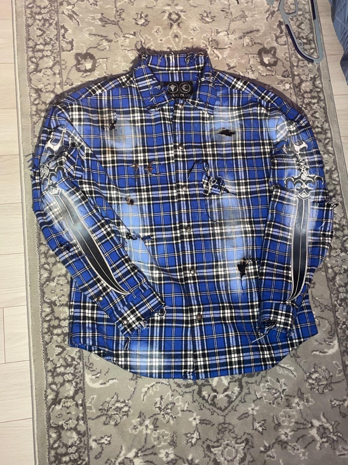 Thug Club Arab Sword Flannel Shirt 커스텀 상품이미지1