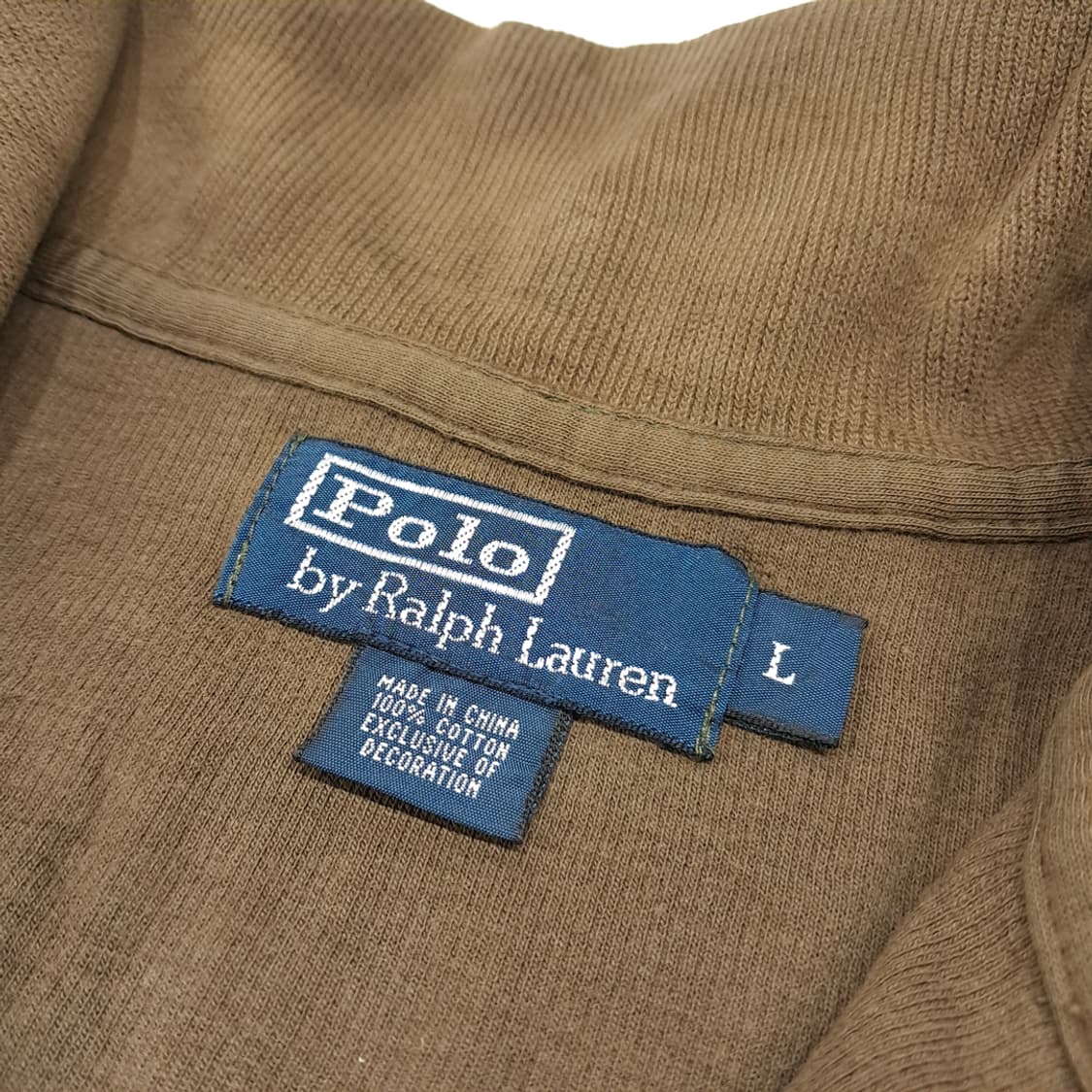CL346 L 폴로 00s 코튼 가죽풀러 브라운 니트 스웨터 상품이미지4