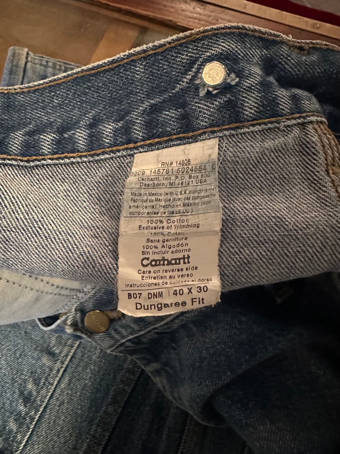 00s 칼하트 B07 더블니 데님 팬츠 상품이미지7