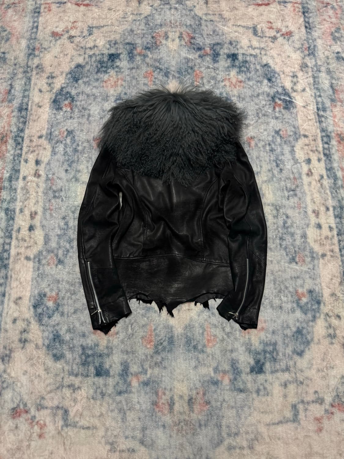 14th addiction cross zip grey fur leathe 상품이미지8