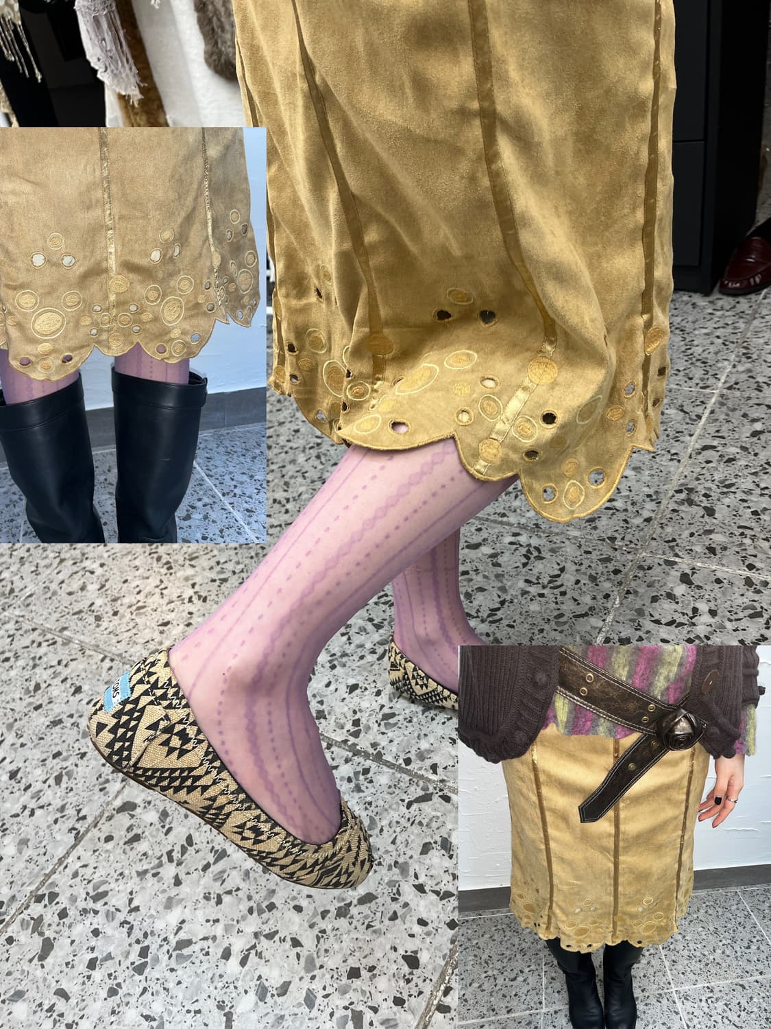 Golden halo midiskirt 상품이미지1