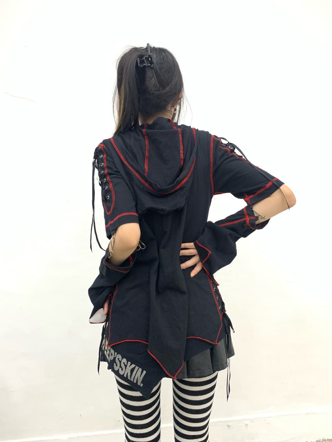 Crucifix cat punk chainsaw hoodie  상품이미지8