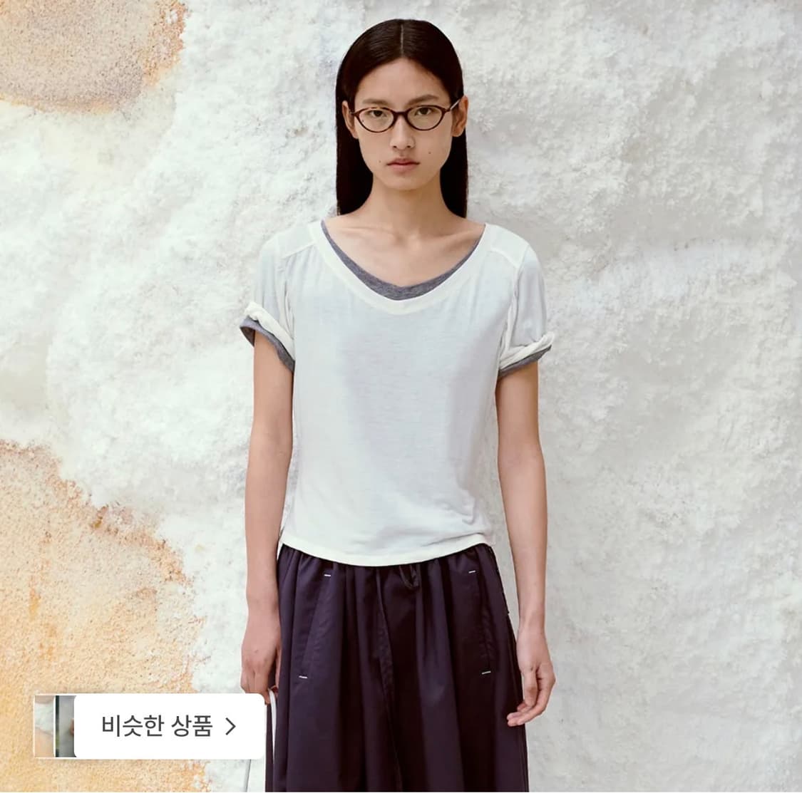 로우클래식 deep v neck t shirt 상품이미지1