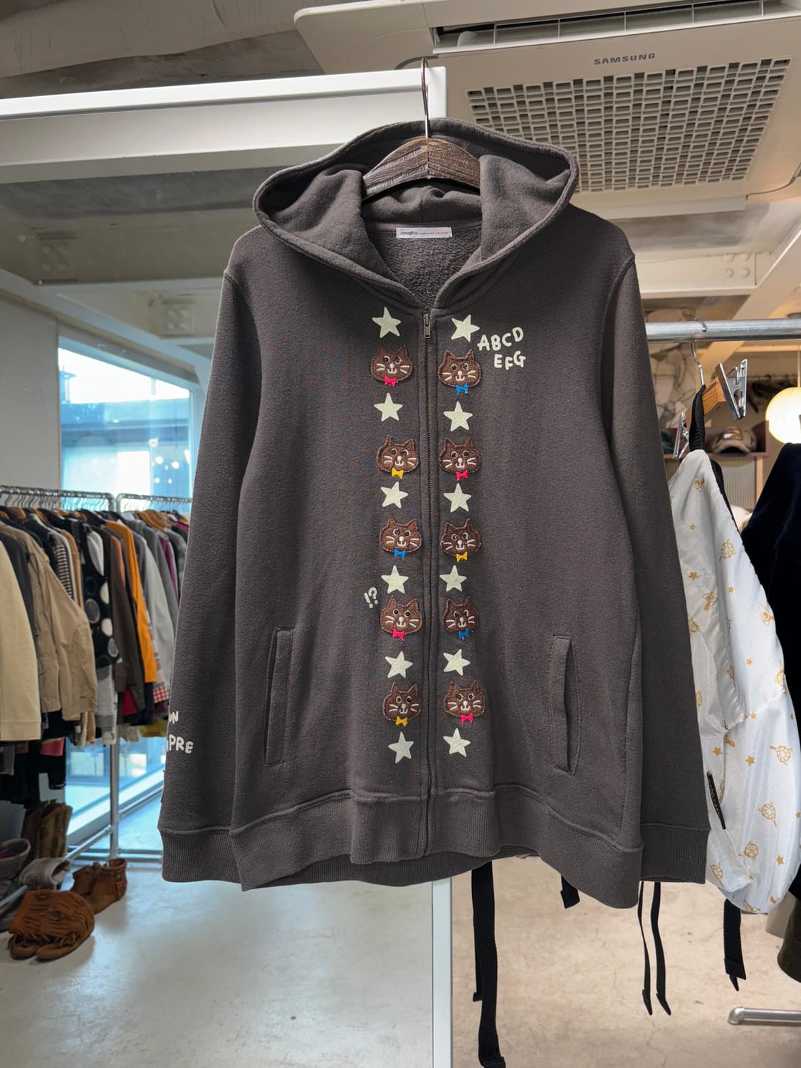 Rough 고양이 후드집업 상품이미지2