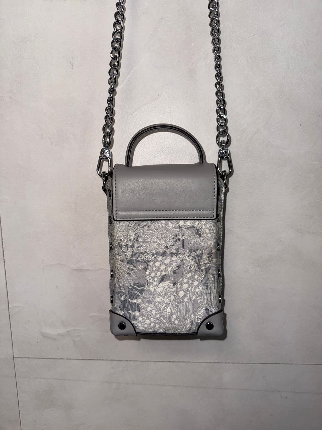 Silver oriental jacquard chain cross bag 상품이미지4