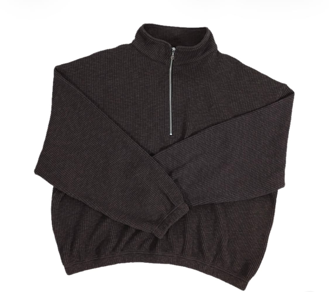 논노드 하프집 니트 브라운 상품이미지1