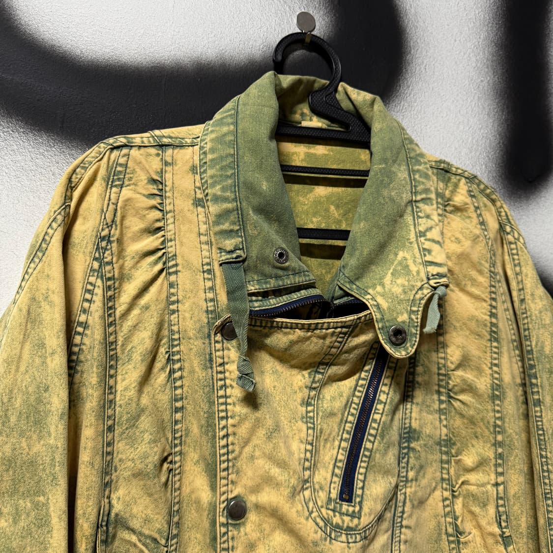 VTG 빈티지 밀리터리 그런지 워싱 멀티 디테일 데님 블루종 자켓 상품이미지4