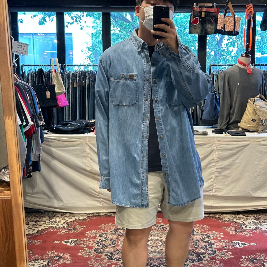 XXL) Wrangler 랭글러 투포켓 워크웨어 코튼 데님 셔츠 상품이미지7