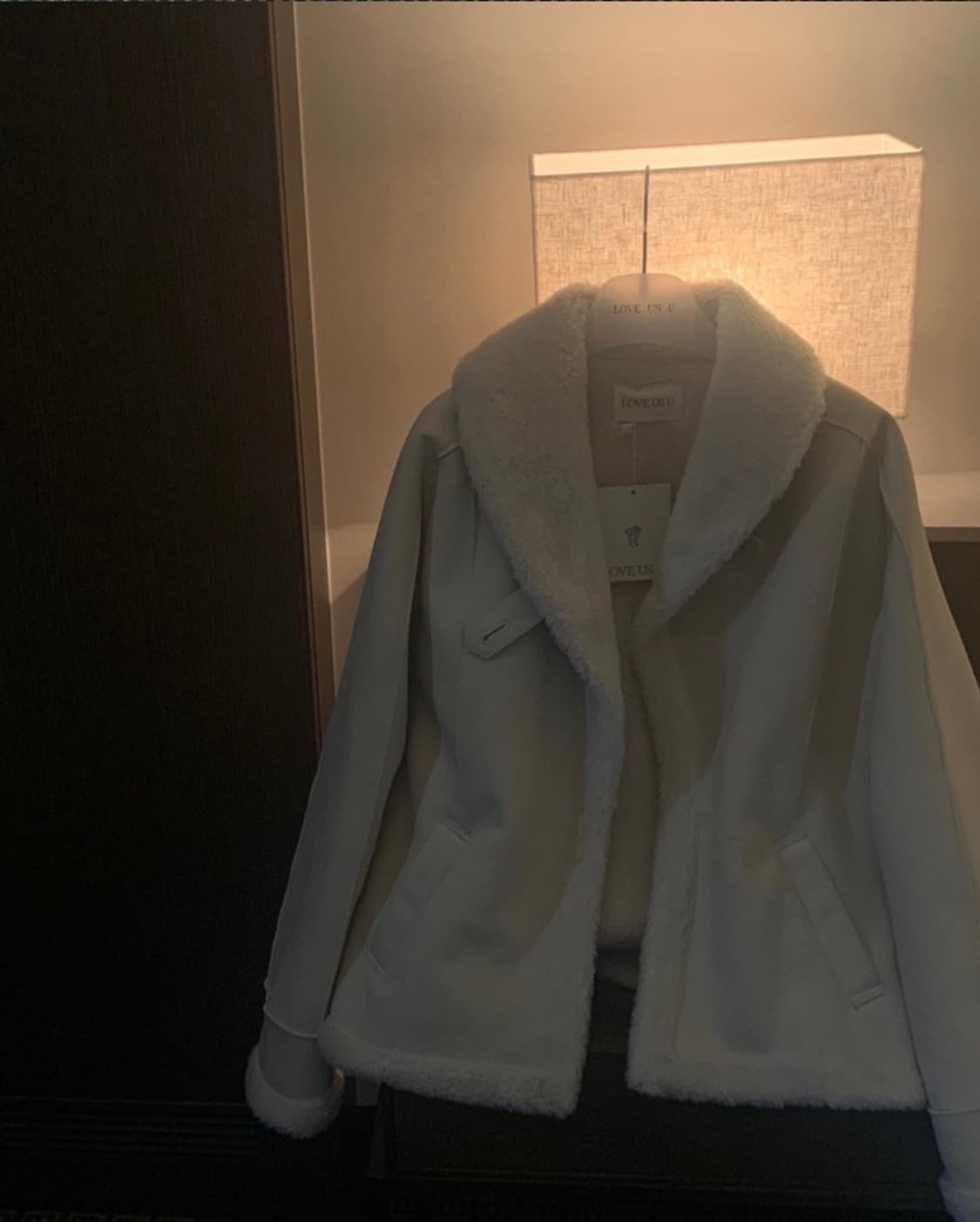 objet 오브제 아이리스 숄 스웨이드 무스탕 아이보리 상품이미지6