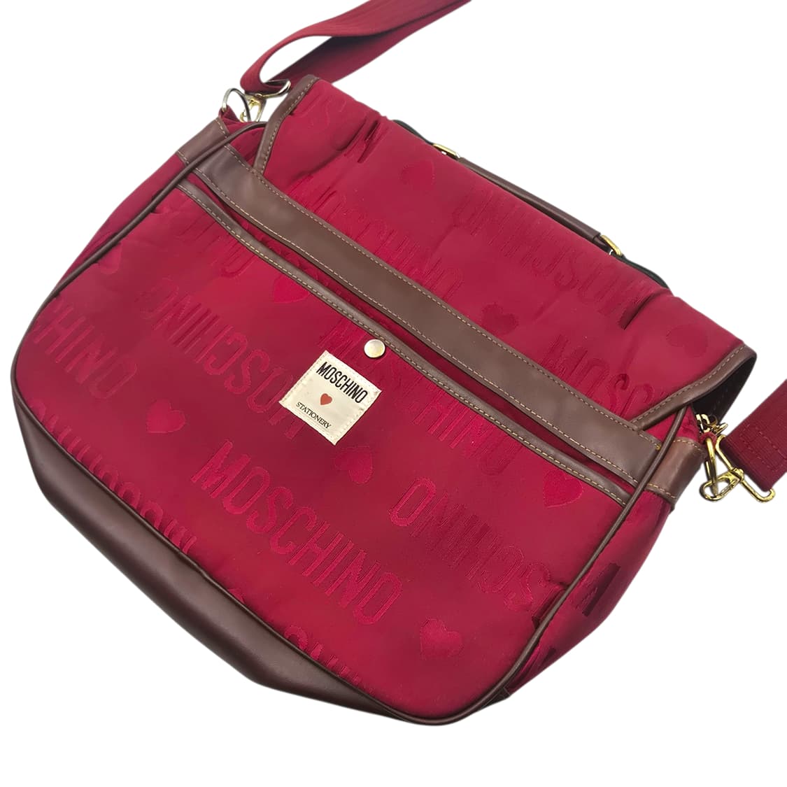 00s 러브 모스키노 레더 캔버스 벨트 크로스백 상품이미지6