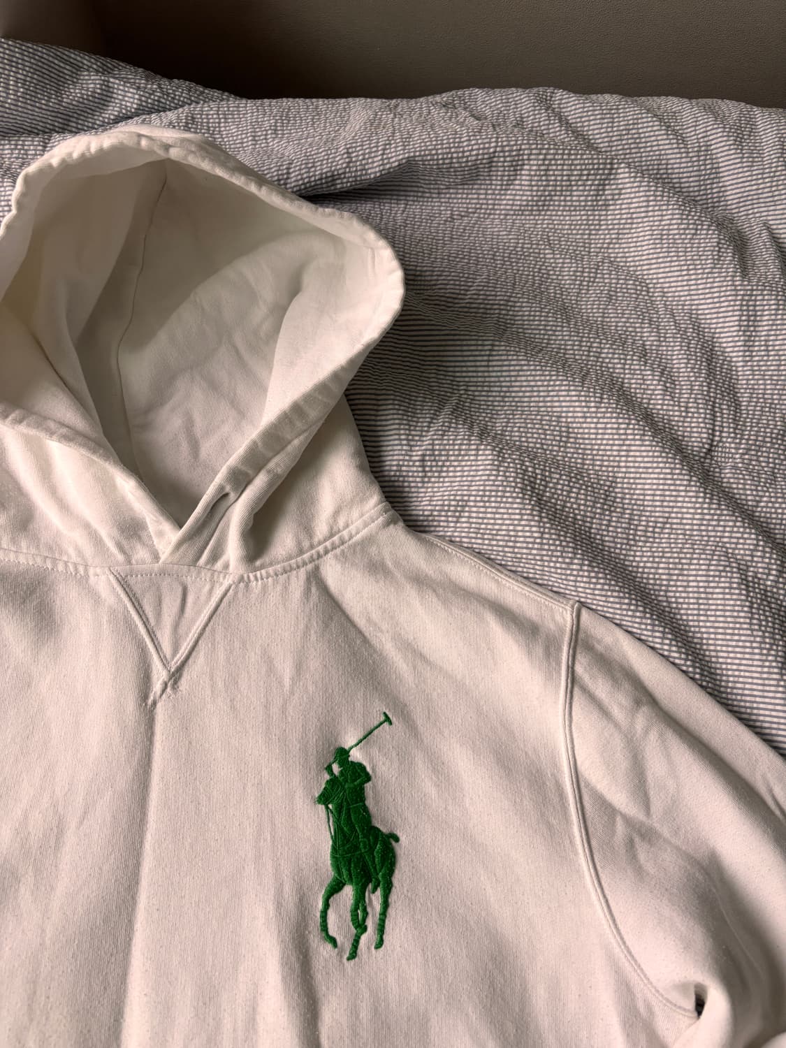 POLO Big Pony Hoodie White and Green M 상품이미지2