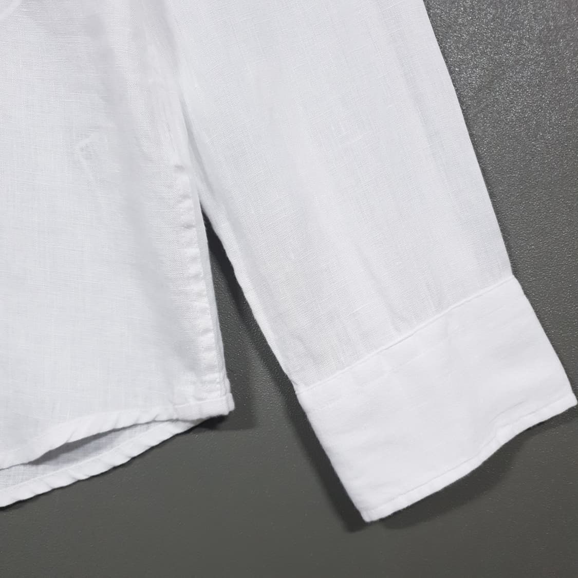 XL) 헨리코튼 신형 22ss 빈티지 솔리드 린넨 셔츠 남방 화이트 상품이미지3