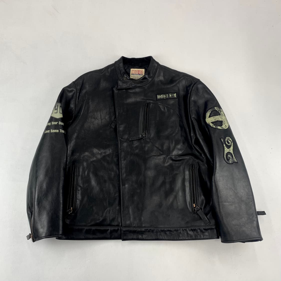 빈티지 인디고 레드 소가죽 레더 자켓 (105) 상품이미지1