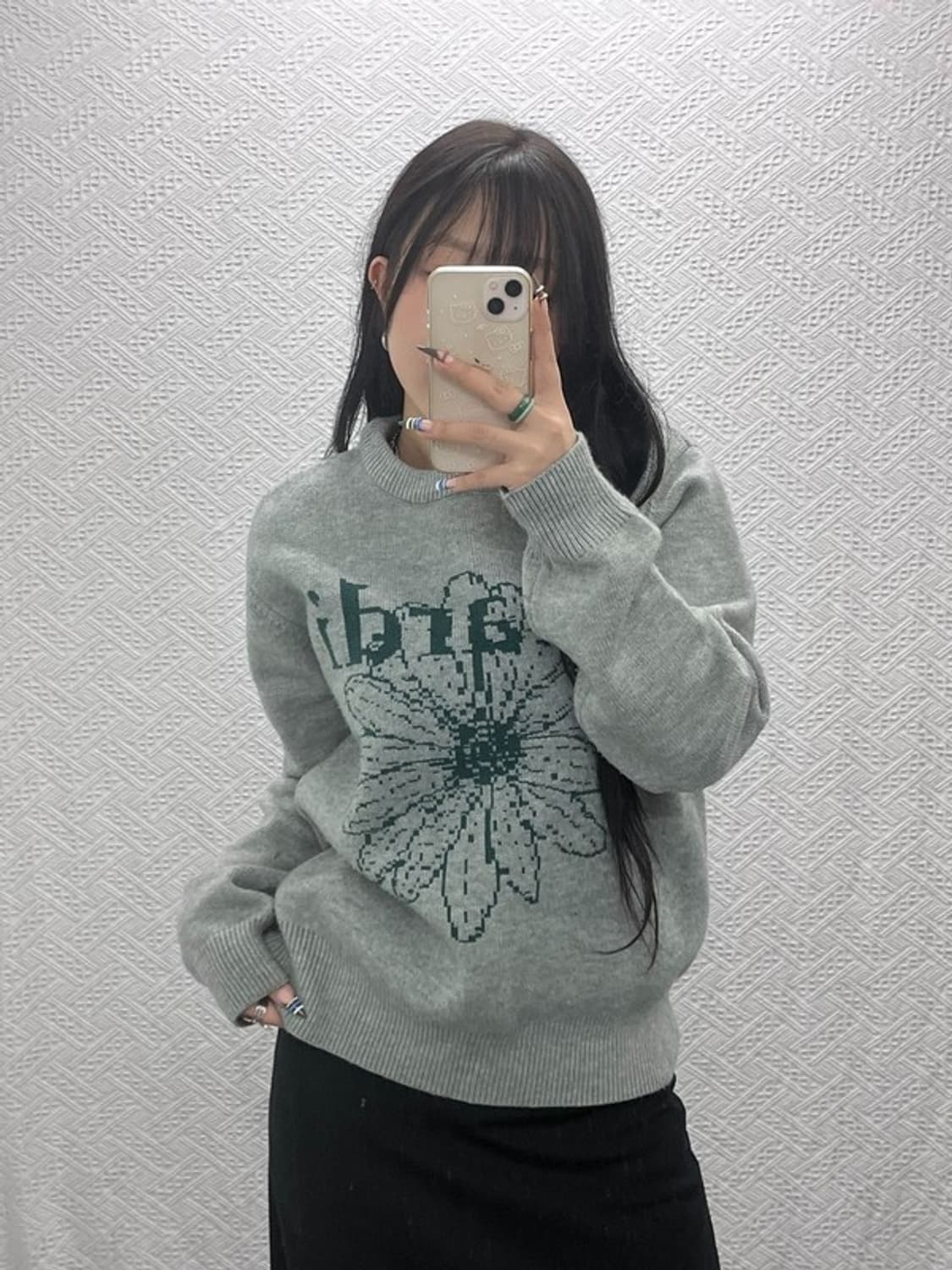 마르디메르크디 키치 딥그린 플라워 니트 105 C07651 상품이미지2