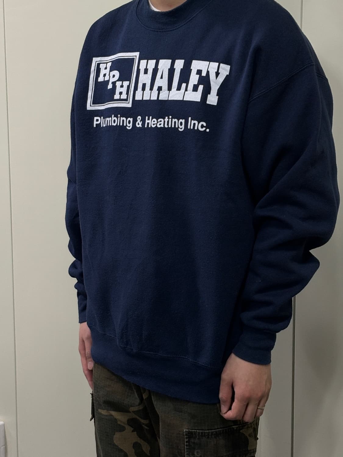 90s USA Fruit of the Loom 네이비 스웻셔츠 상품이미지4