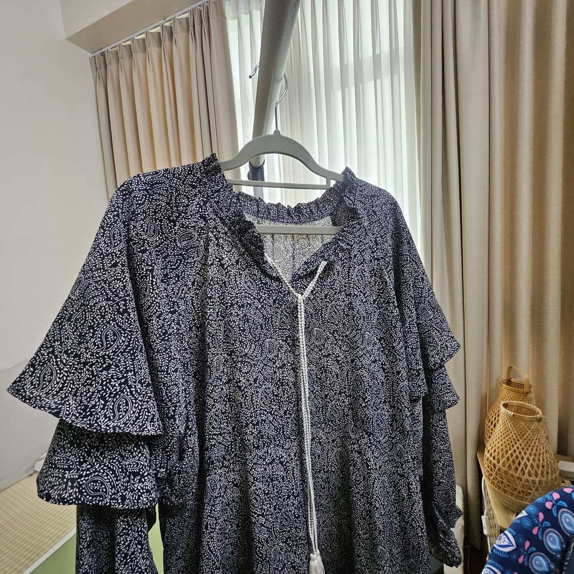 프릴 쉬폰 롱 원피스 프리사이즈 상품이미지3