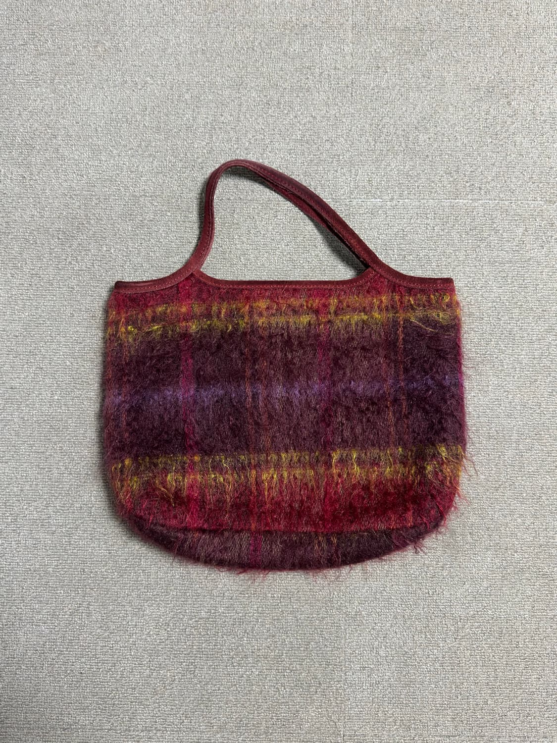 레드 모헤어 스웨이드 토트백 상품이미지2