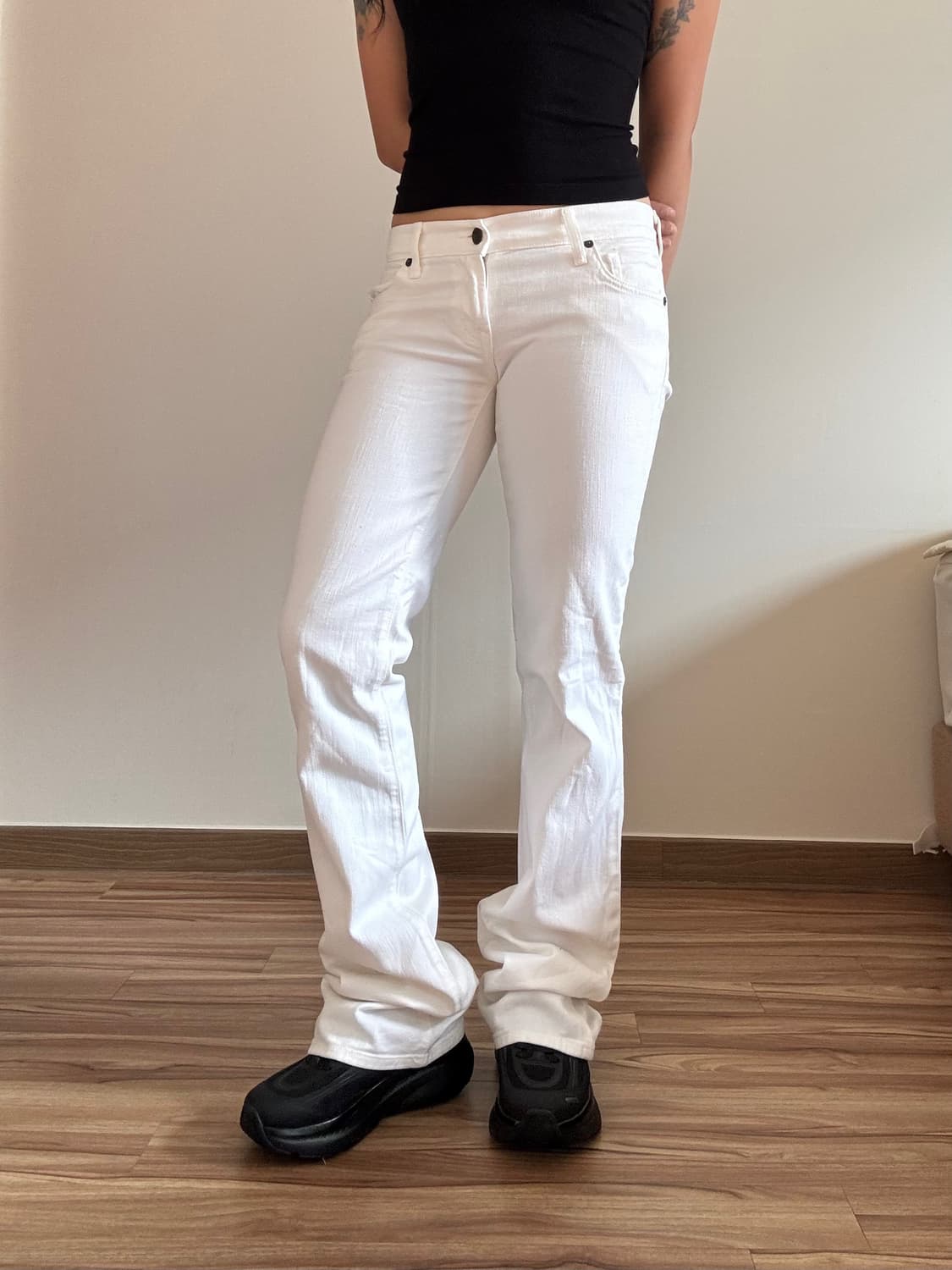 화이트 부츠컷 팬츠 상품이미지2