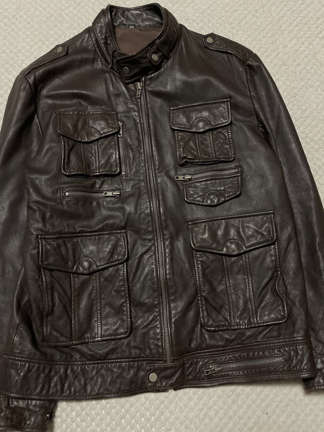 웨스턴 무드 이태리 램스킨 양가죽 포켓 레더 자켓 상품이미지7