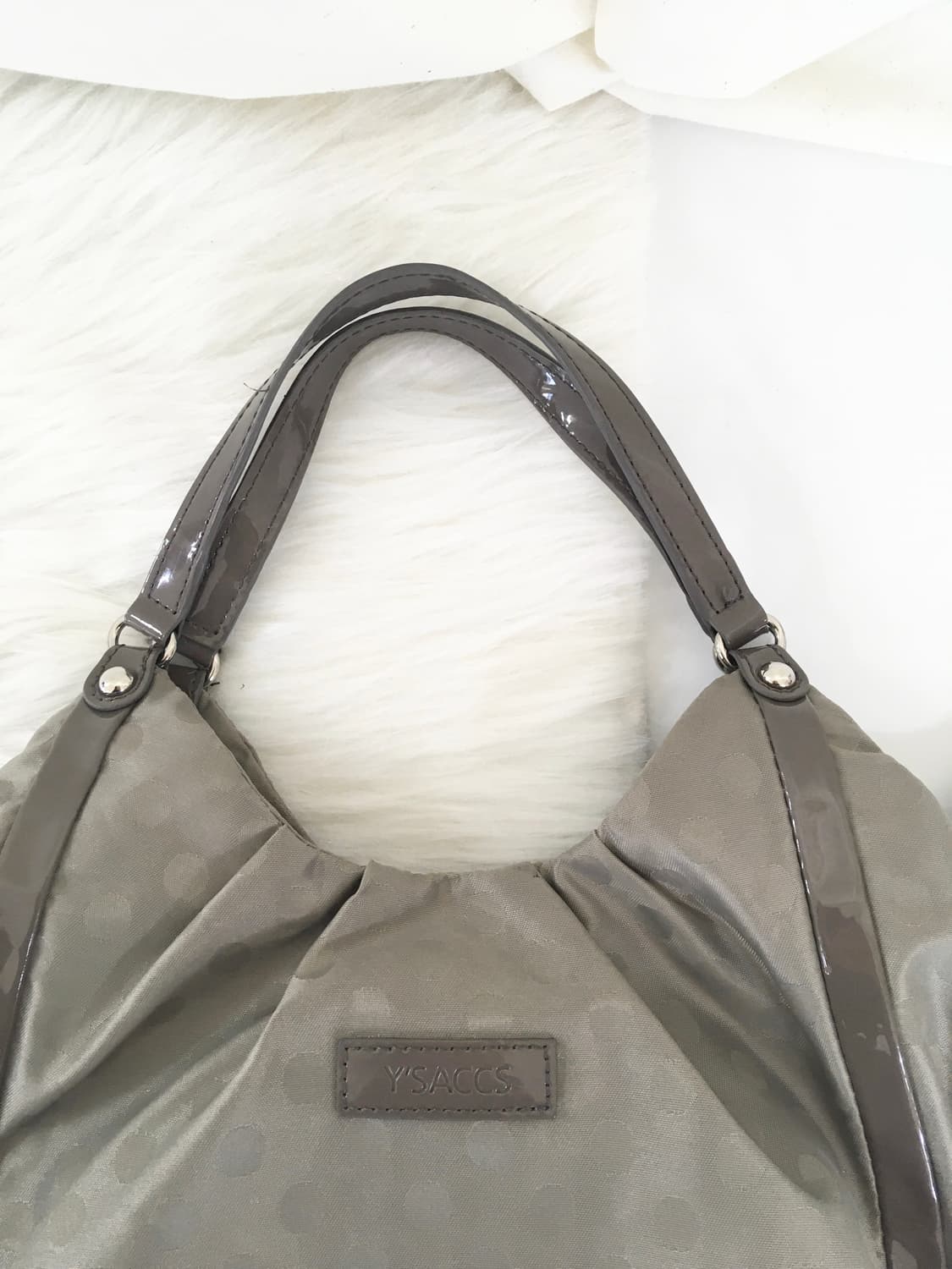 요지야마모토 ysaccs 베이지 도트 백 상품이미지5