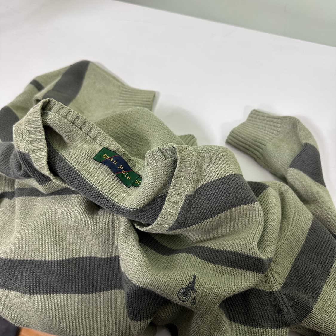 105 빈폴 카키 단가라 면 니트 상품이미지2