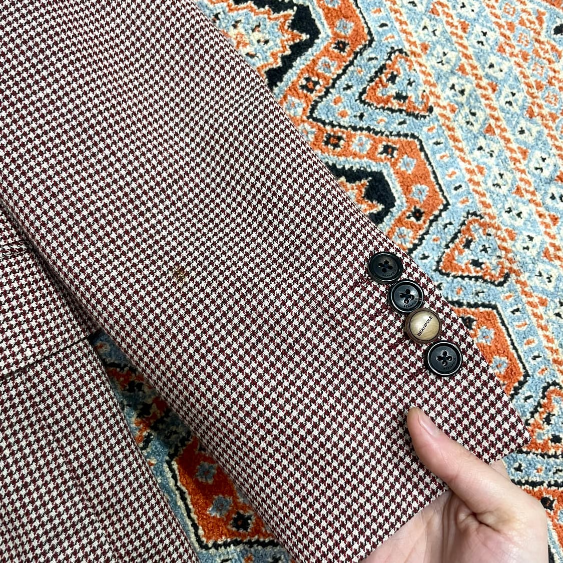 빈폴 하운드투스체크패턴 버건디 블레이저 자켓 남성100 상품이미지3