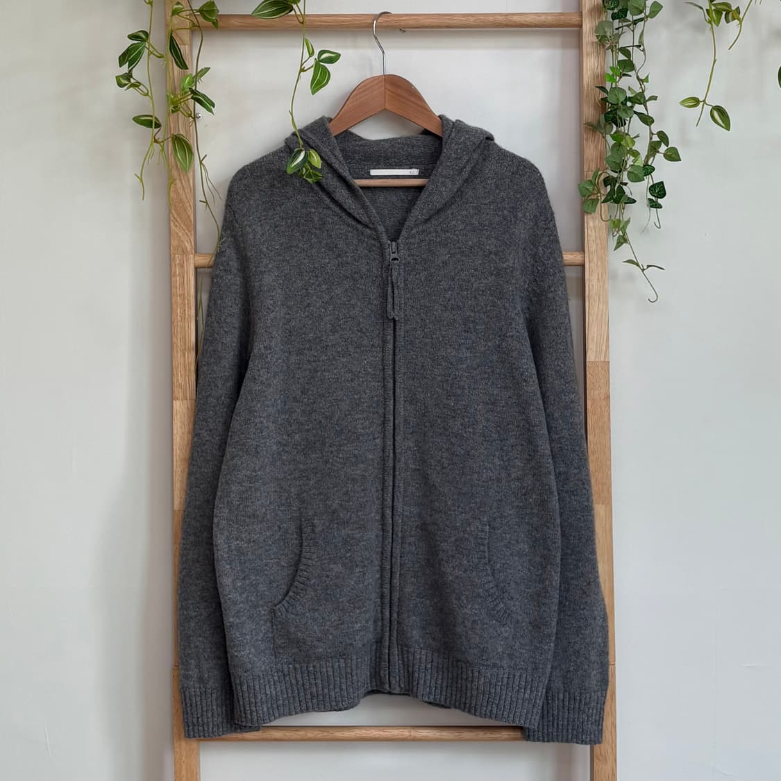 JPN/ 그레이울후드집업 울후드집업 레이후드집업 모리걸후드집업 상품이미지3