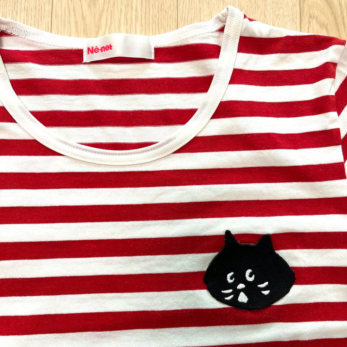 Ne-net 네넷 냐 레드 스트라이프 티셔츠 상품이미지3