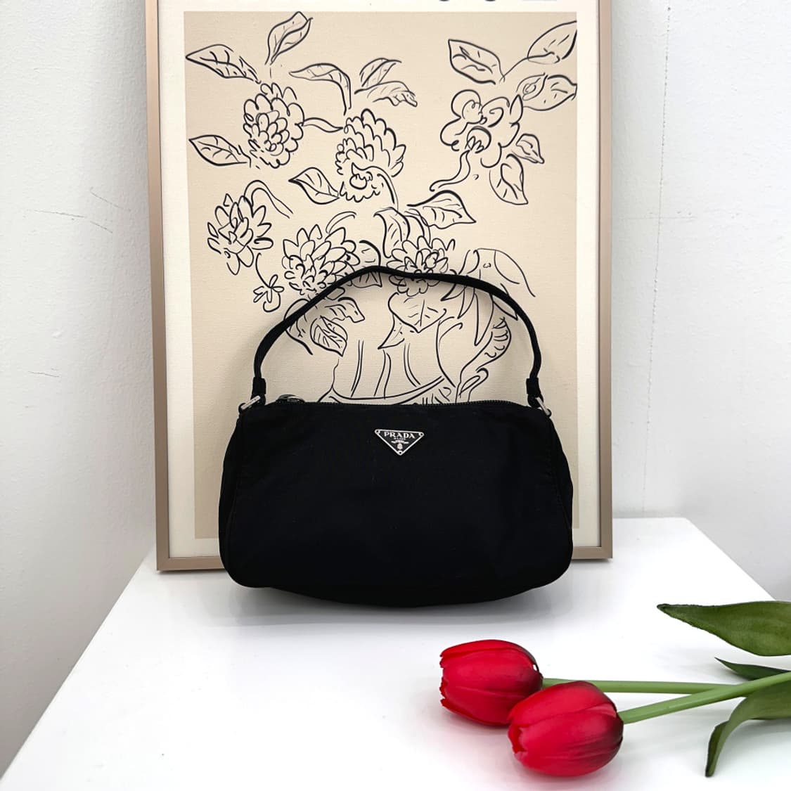 정품 프라다 나일론 호보백 블랙 미니백 (한국명품감정원 감정) 상품이미지9