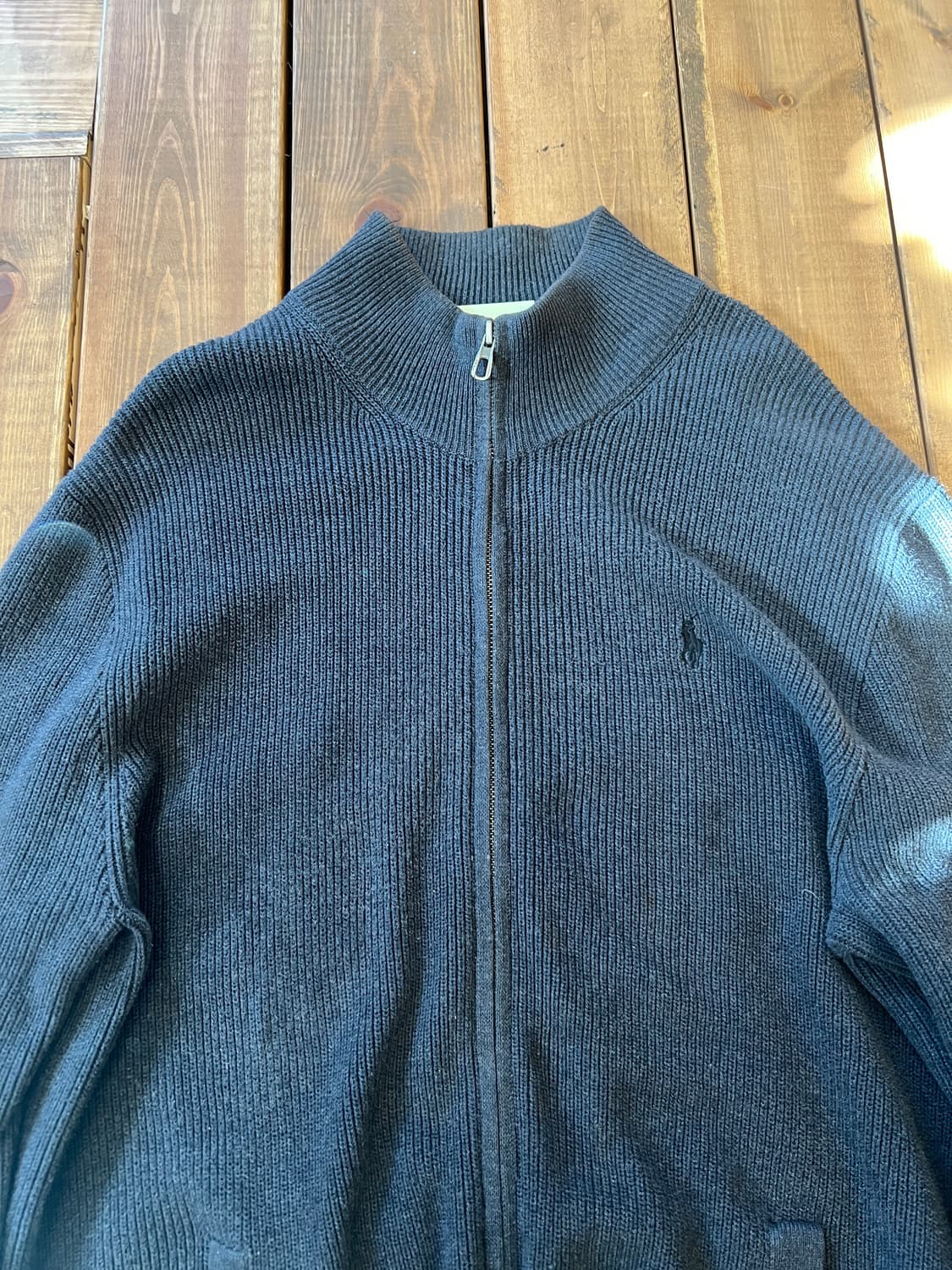 폴로 차콜 니트 집업 상품이미지9