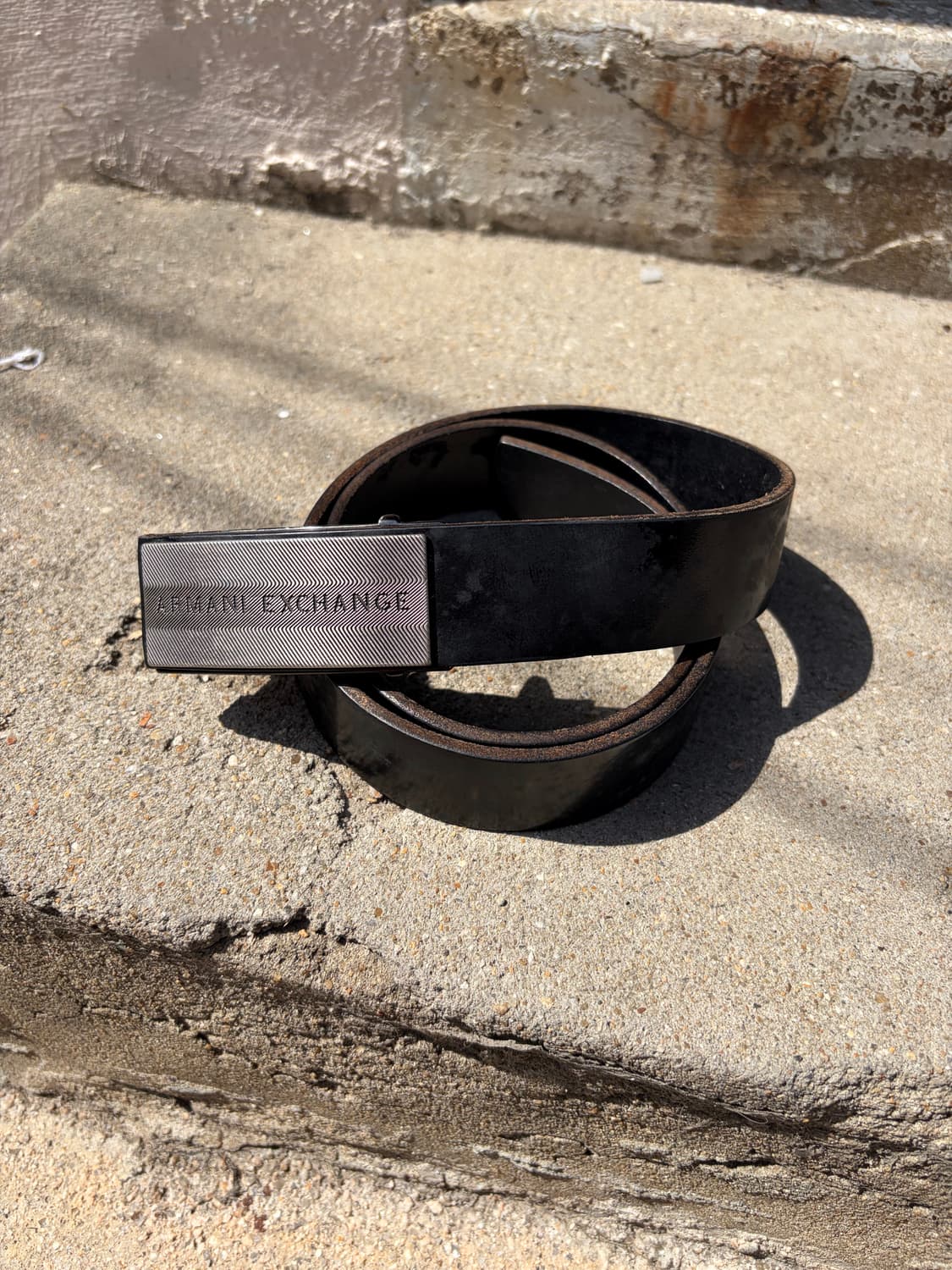Armani Exchange 블랙 레더 벨트 상품이미지1