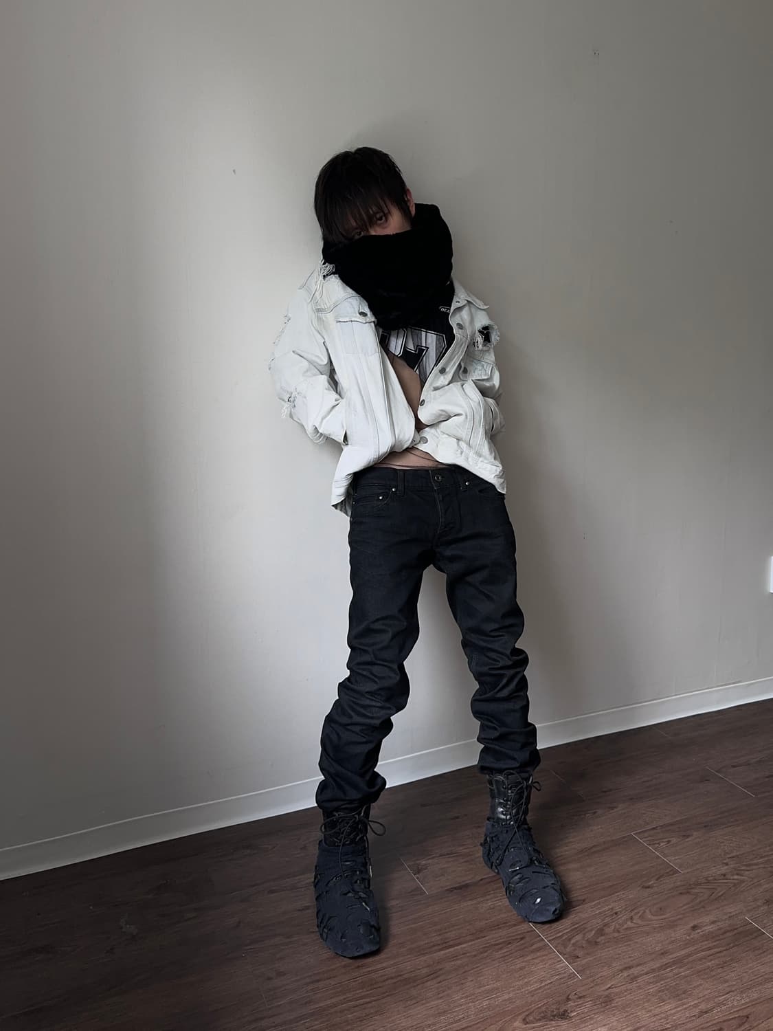 Levi's 디스트레스 퓨어 화이트 트러커 자켓 상품이미지3