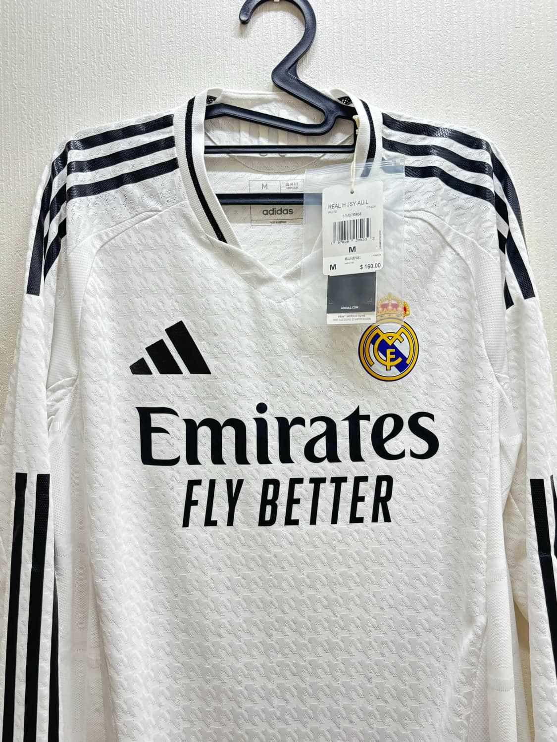 24-25 레알마드리드 어센틱 긴팔 노마킹 해외 M 상품이미지5