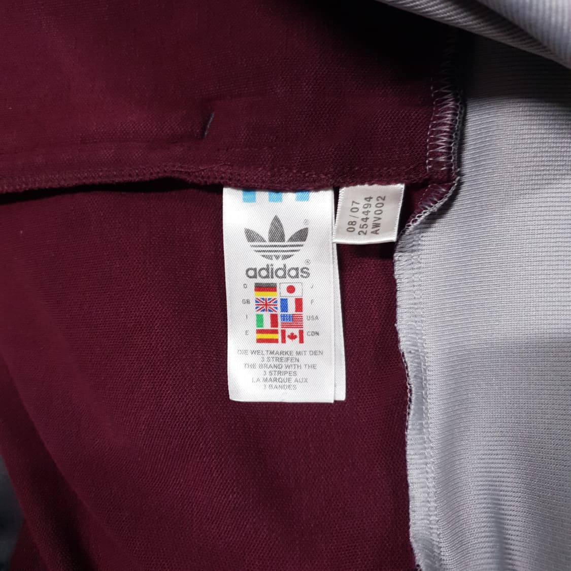 L) 아디다스 희귀 유로파 버건디 그레이 아카이브 트랙탑 져지 자켓 상품이미지8