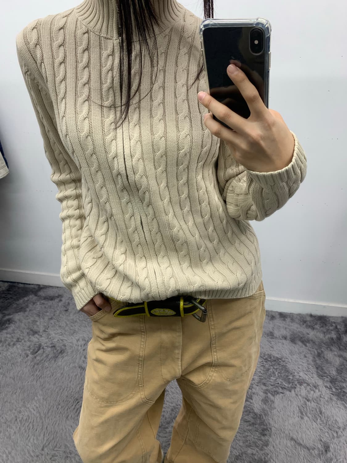 L.L.bean 꽈배기 니트 집업 상품이미지1