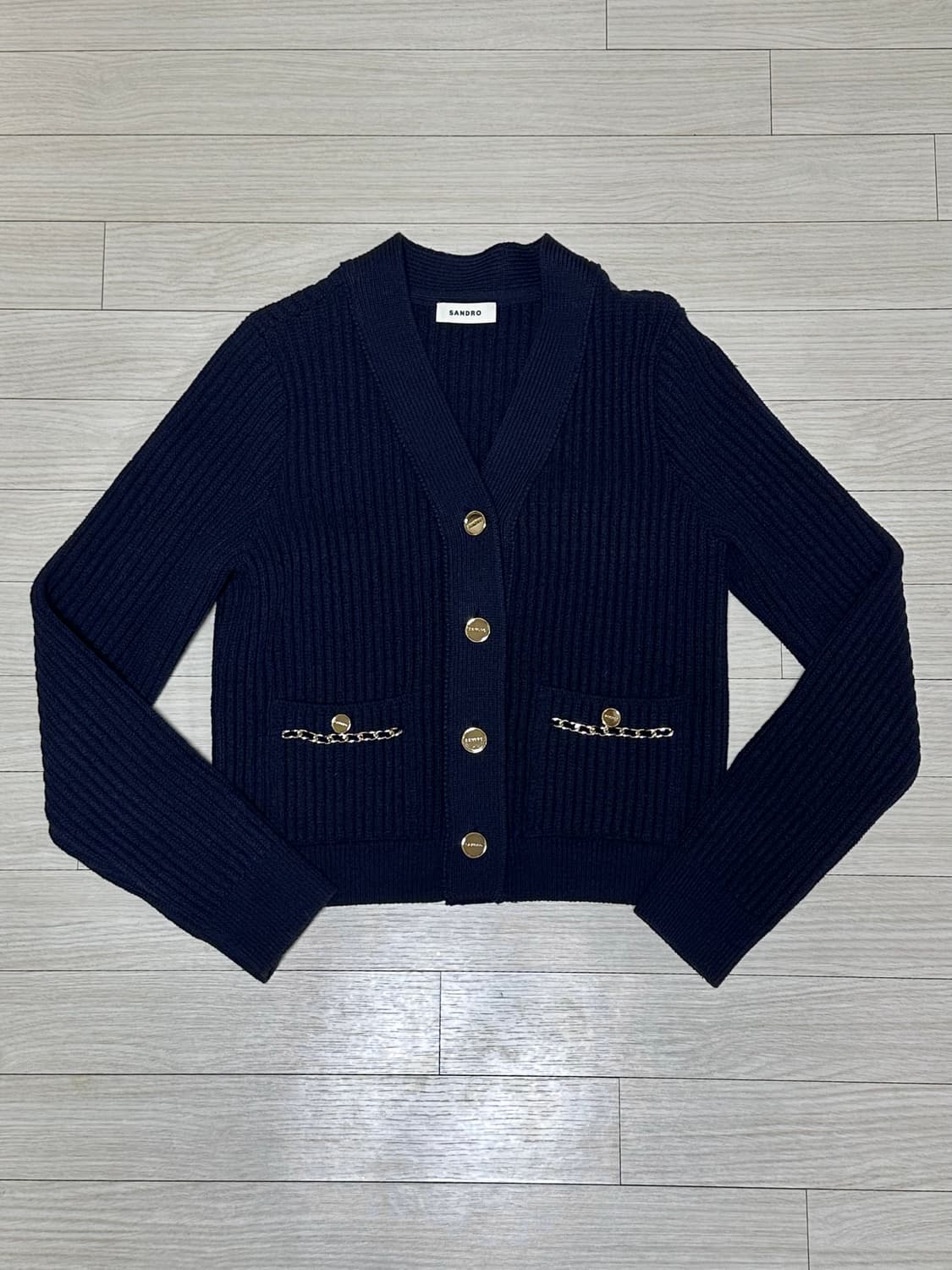 산드로 트리밍 체인 가디건 상품이미지1