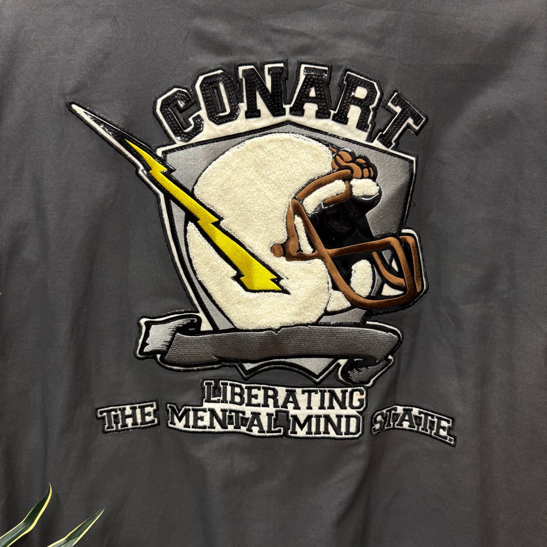 00s USA VINTAGE 바시티 자켓 후면 빅패치 포인트 차콜 상품이미지7