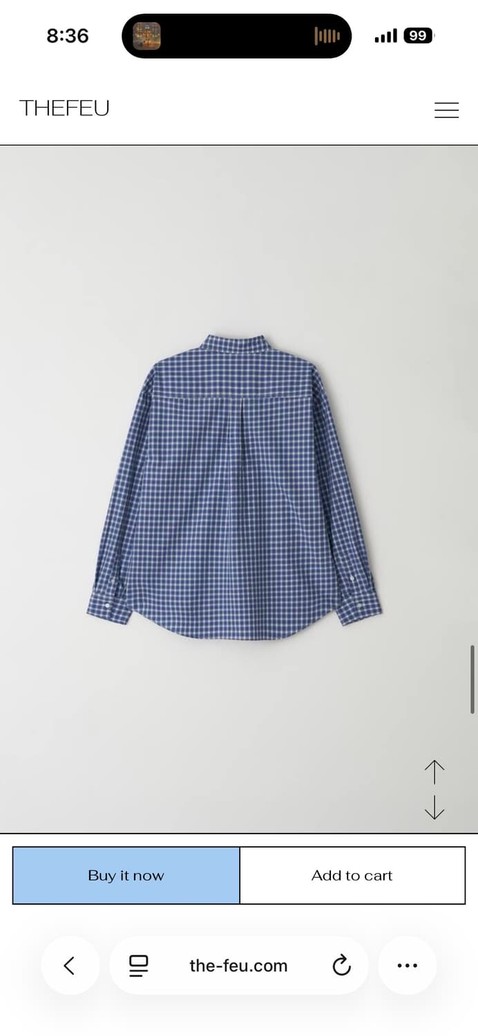 thefeu pocket check shirt(blue) 상품이미지3
