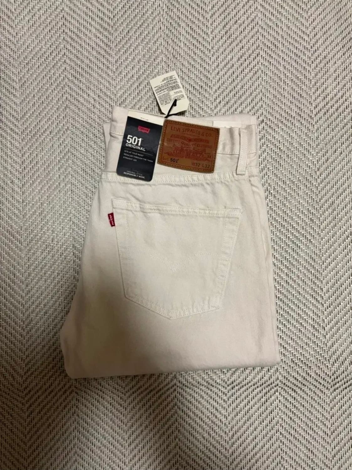 리바이스 501 프리미엄 크림 아이보리 32x32 /새상품급 /실착 1회 상품이미지5