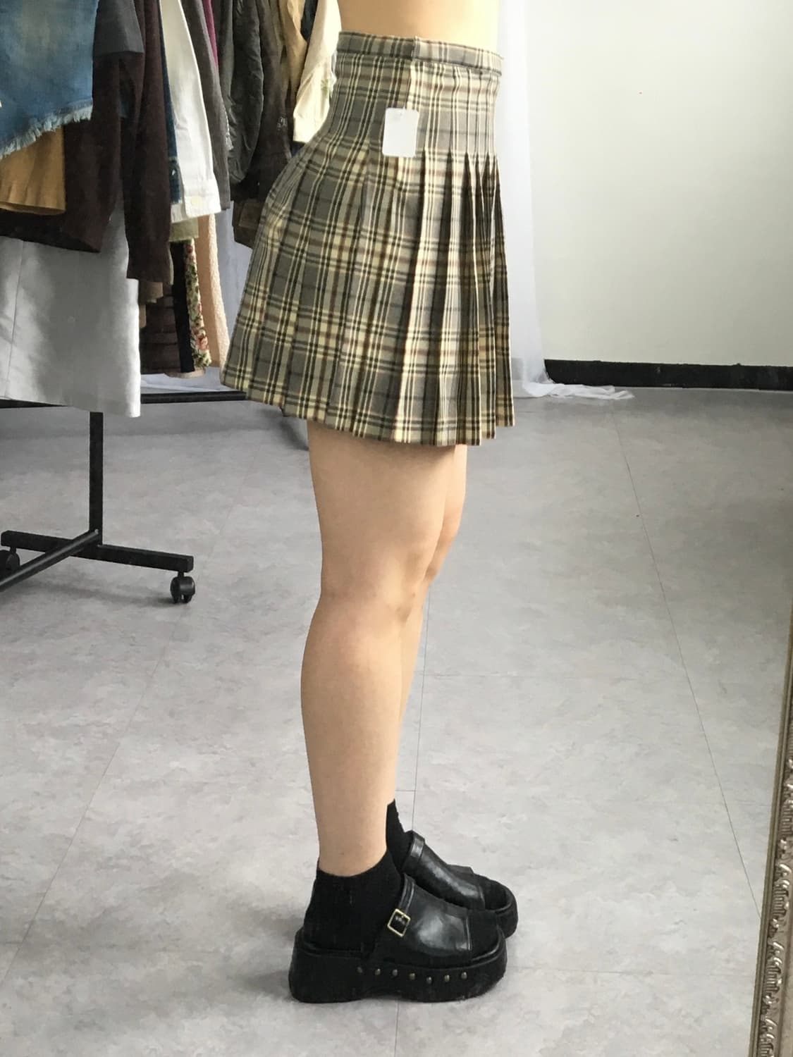 Check pattern pleats mini skirt 상품이미지4
