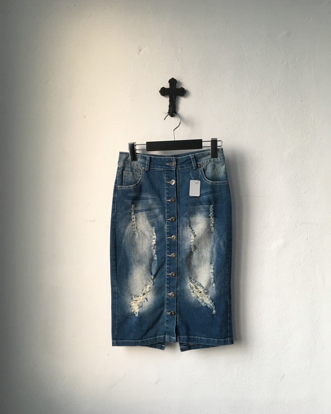 Damage point denim midi skirt 상품이미지2