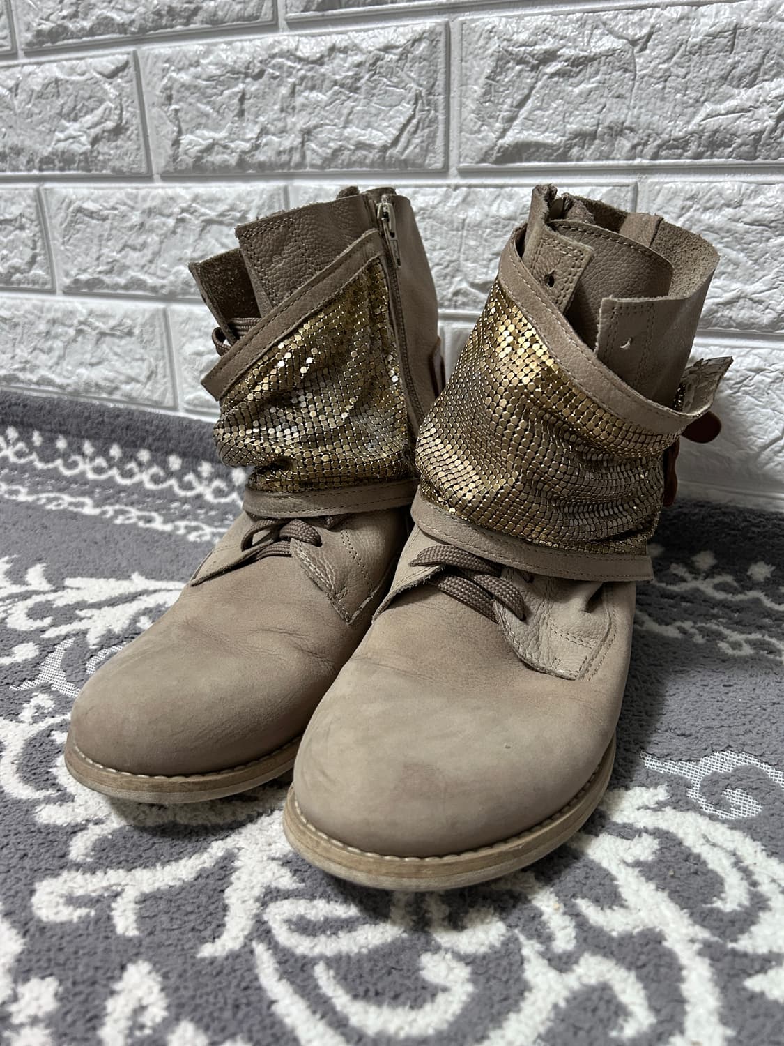 이탈리안 스웨이드 레이어드 스트랩 앵클 부츠 상품이미지2