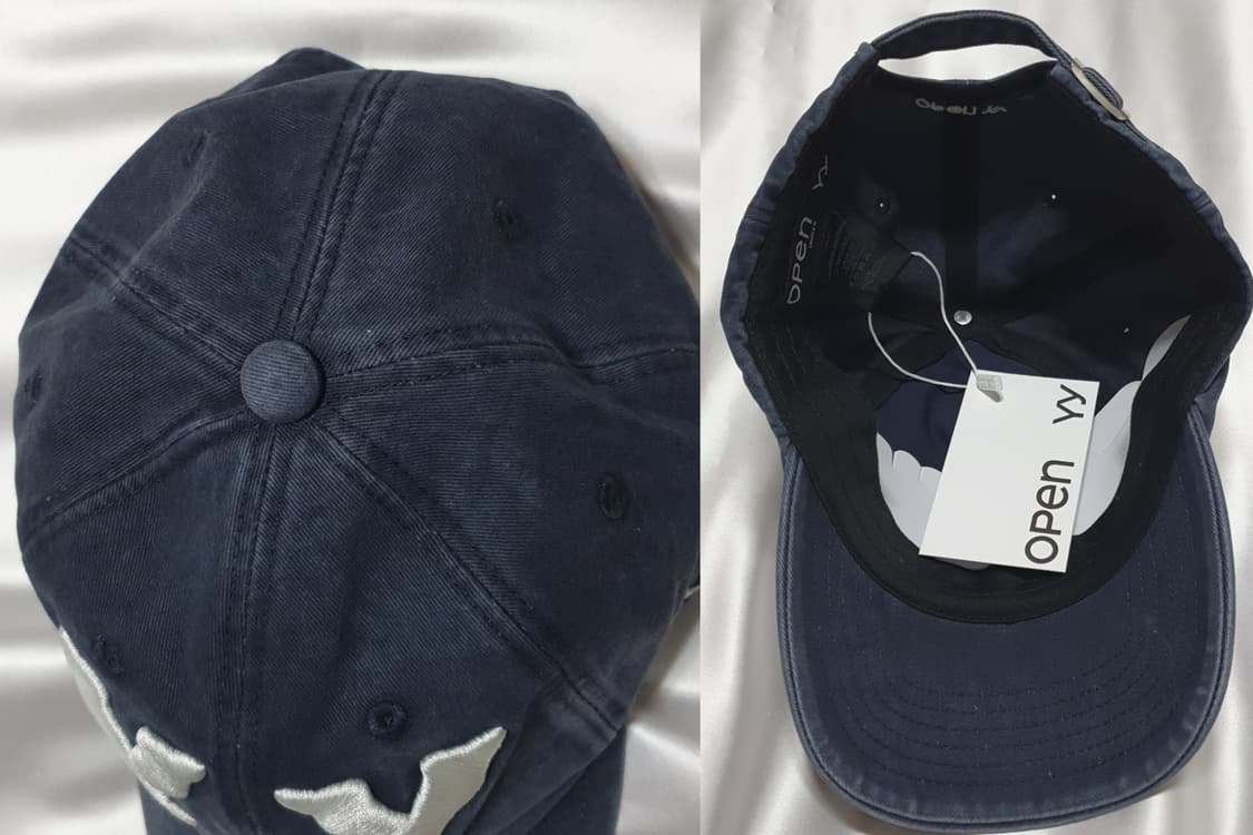 네이비그레이 오픈와이와이 로고 볼캡 모자 상품이미지5
