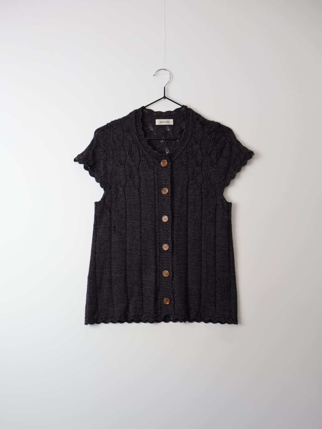 Jpn Cable Knit Short Sleeve Cardigan 상품이미지3
