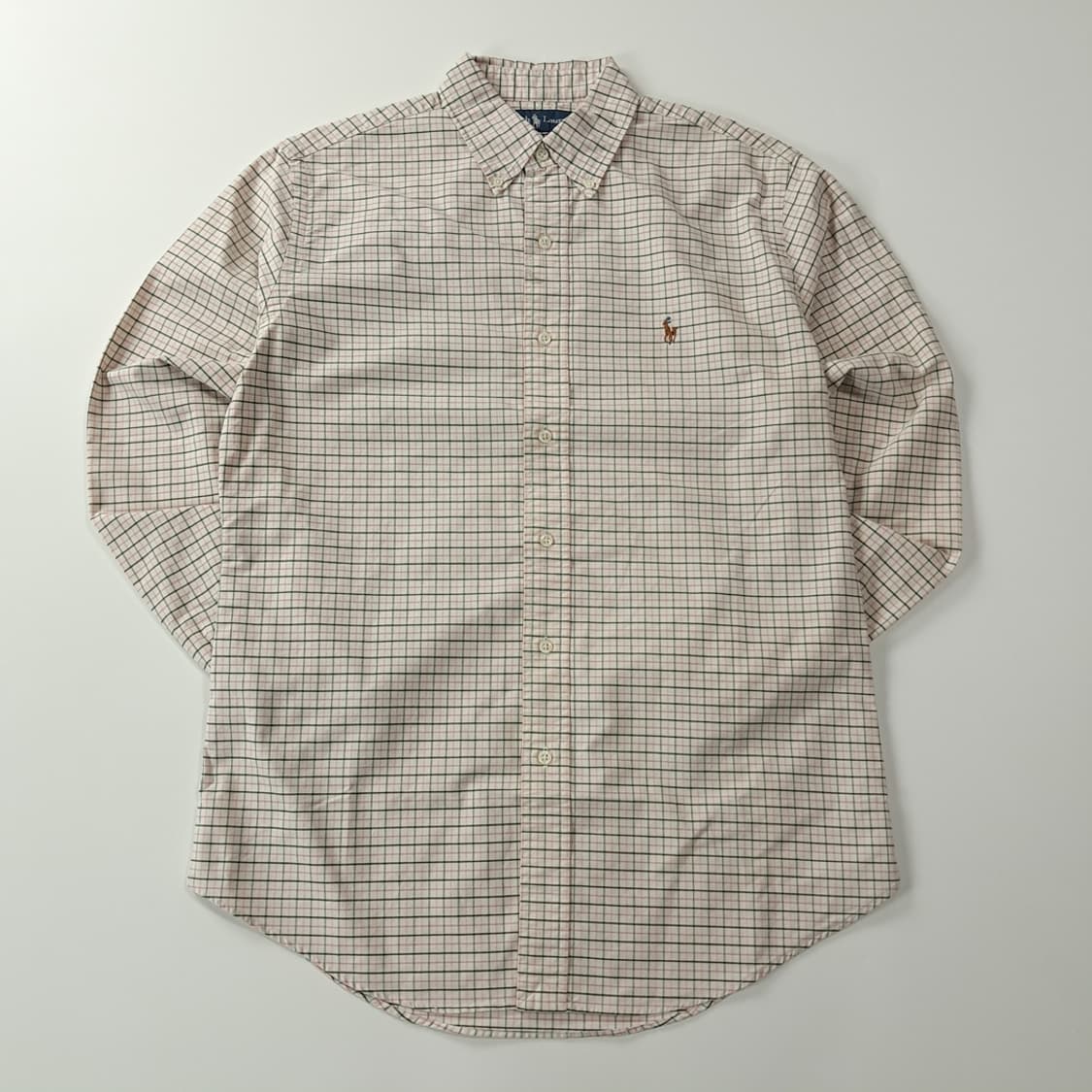 CK255 S 폴로 00s 멀티 스몰체크 버튼다운 핑크그린 셔츠 남방 상품이미지1