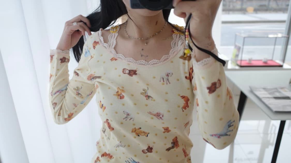 Lace printed top 상품이미지9