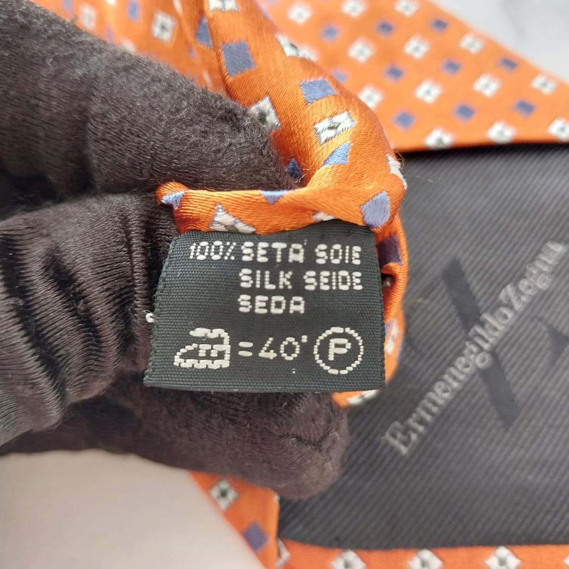 제냐 실크 마이크로 스퀘어 패턴 넥타이 9.8cm A+~A등급 K2274 상품이미지8