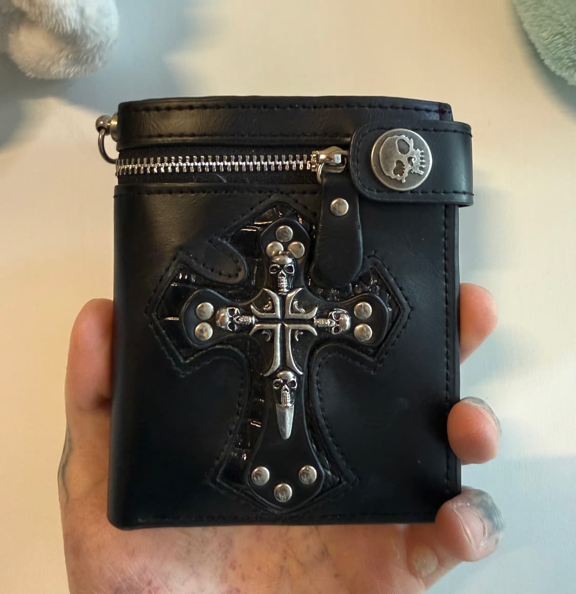 펑크 스컬 반지갑 상품이미지1