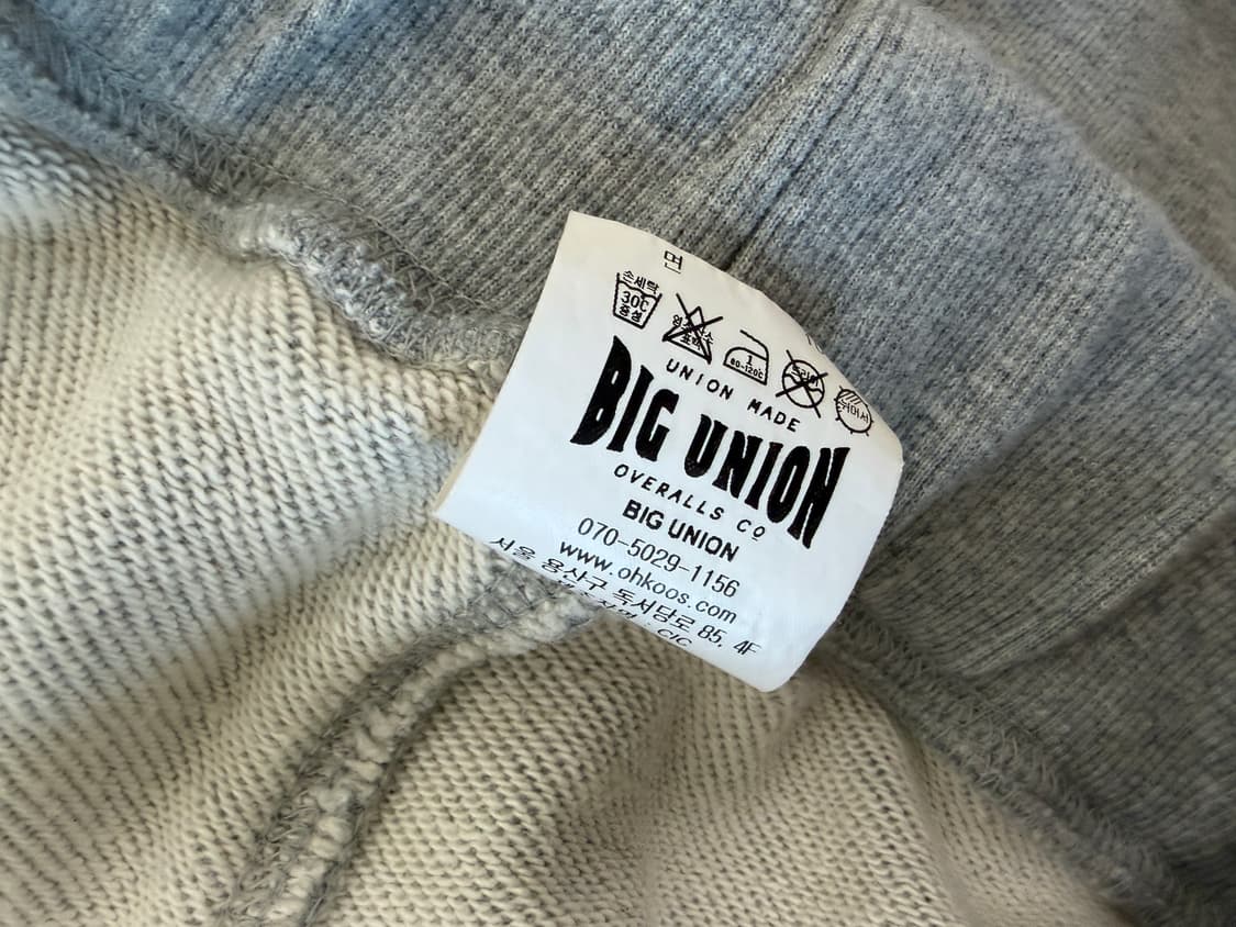 빅유니온 그레이 코튼 트레이닝 팬츠 L 상품이미지3