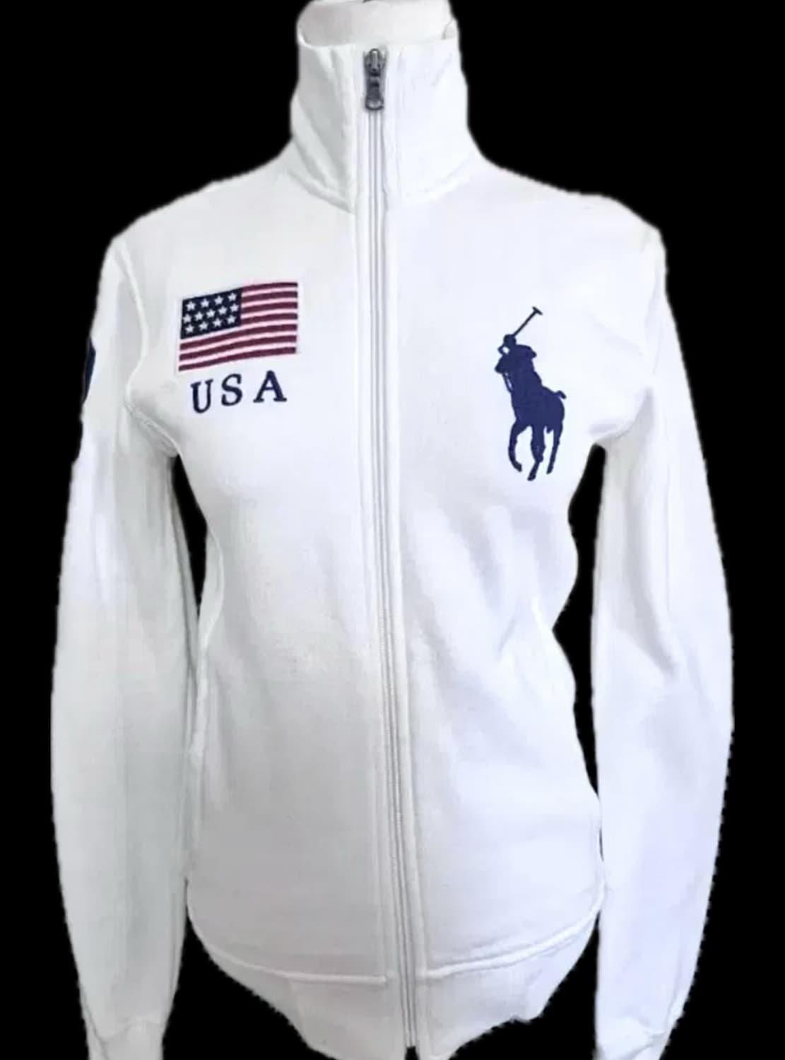 폴로 USA성조기 화이트 집업 저지 상품이미지1